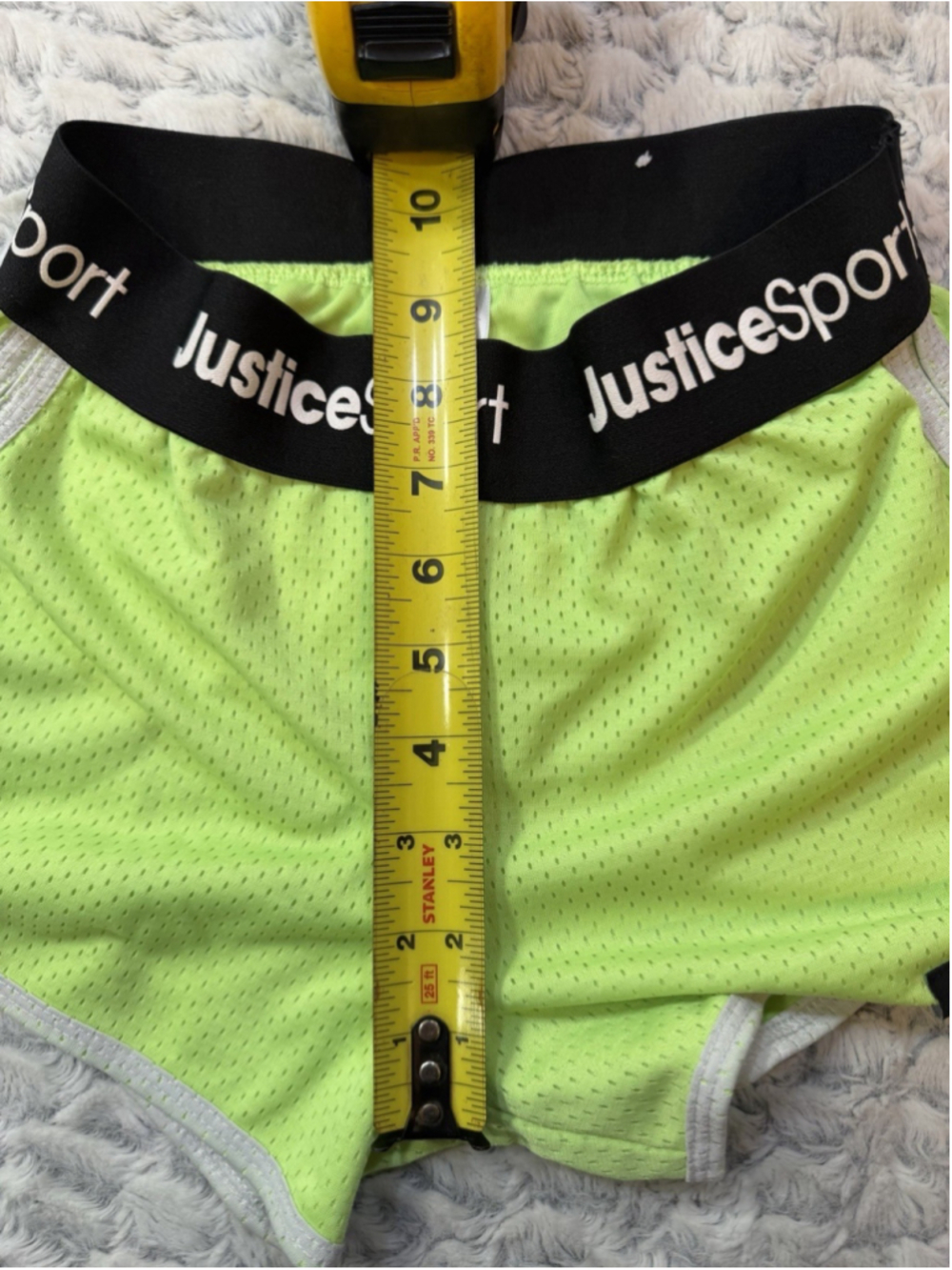 Justice Sport Girls Green Mesh Pull-On Shorts Logo Elastic Waist Size M 2" - Picture 3 of 8